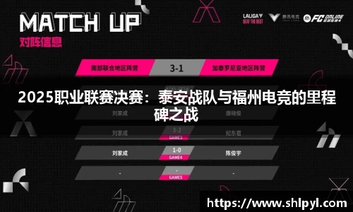 2025职业联赛决赛：泰安战队与福州电竞的里程碑之战