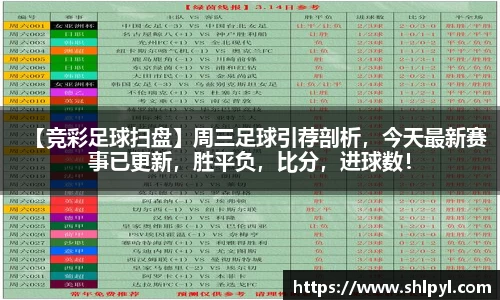 【竞彩足球扫盘】周三足球引荐剖析，今天最新赛事已更新，胜平负，比分，进球数！